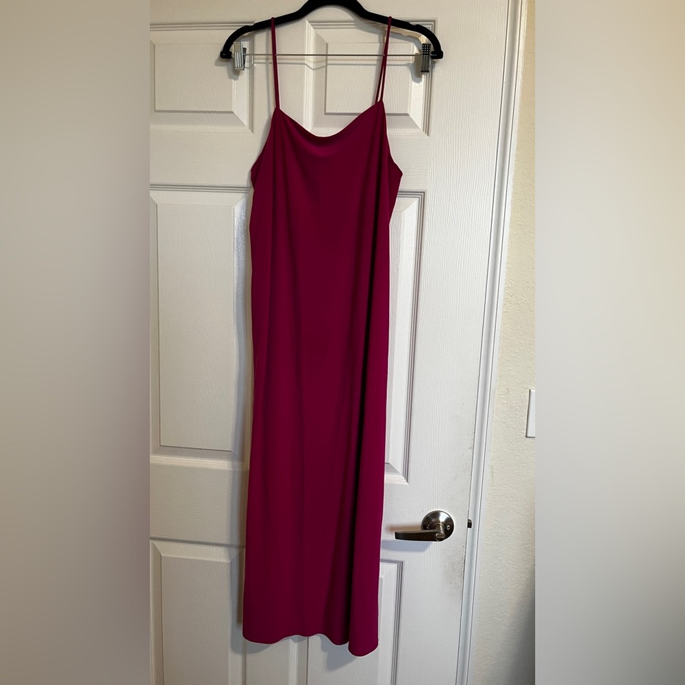 Zara size L pink long spaghetti strap dress